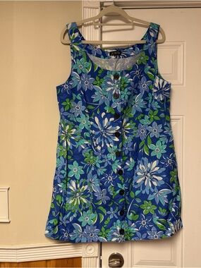J. Crew Blue, Green and White Floral Sundress